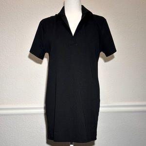 ZARA Black Collared Straight Cut Knee Length Dress Size Medium
